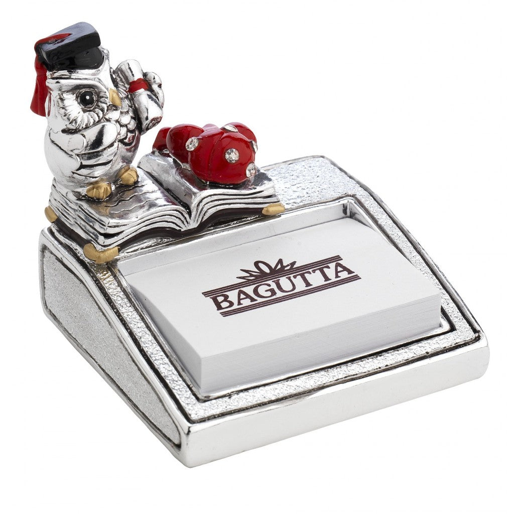 Porta post-it piccolo Bagutta con gufetto per bomboniere Laurea