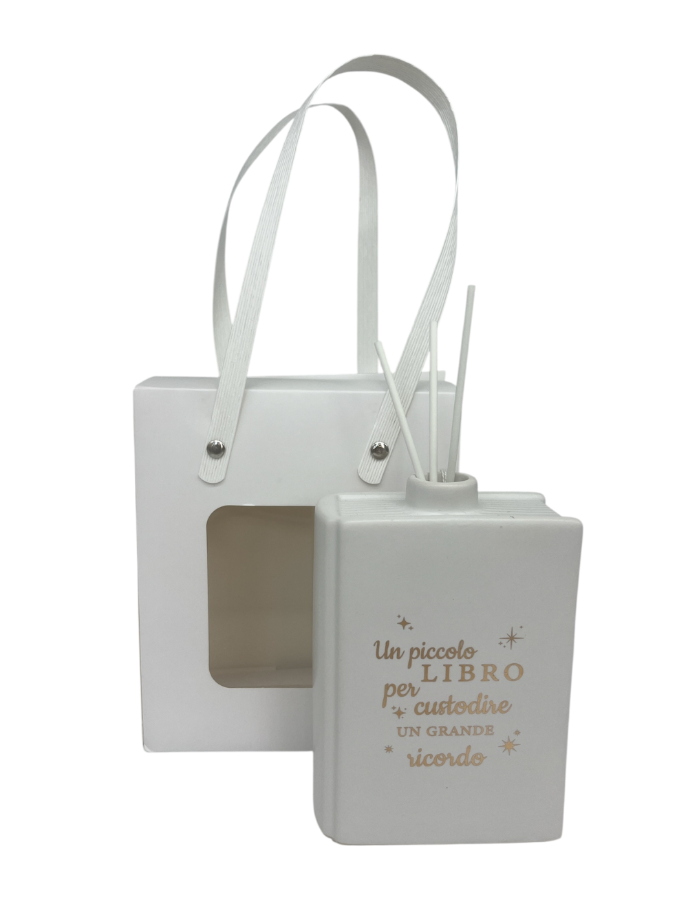 Pagine della Felicità: diffusore di profumo Libro, bianco