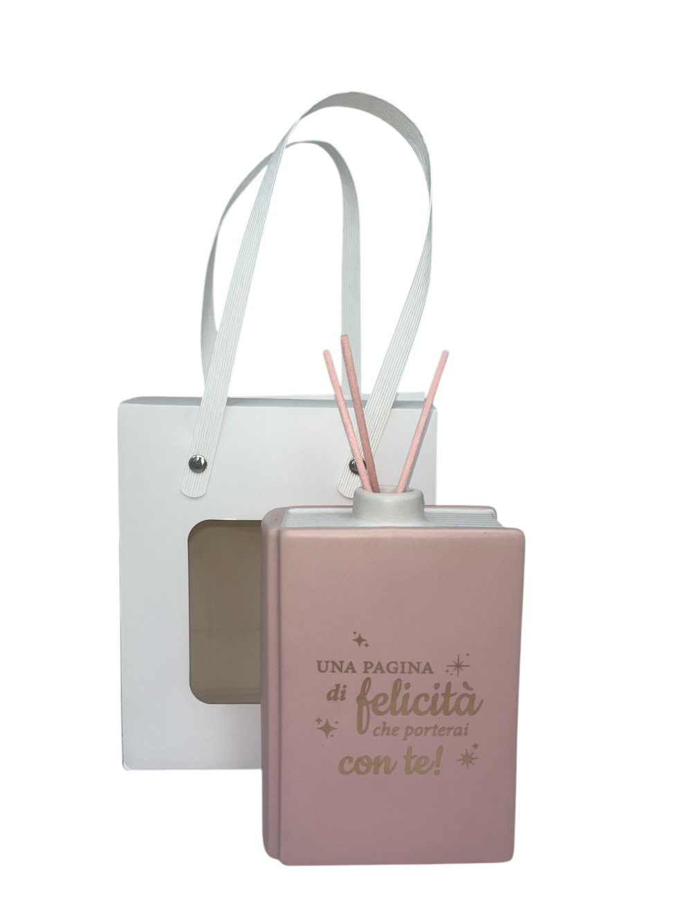 Pagine della Felicità: diffusore di profumo Libro, rosa