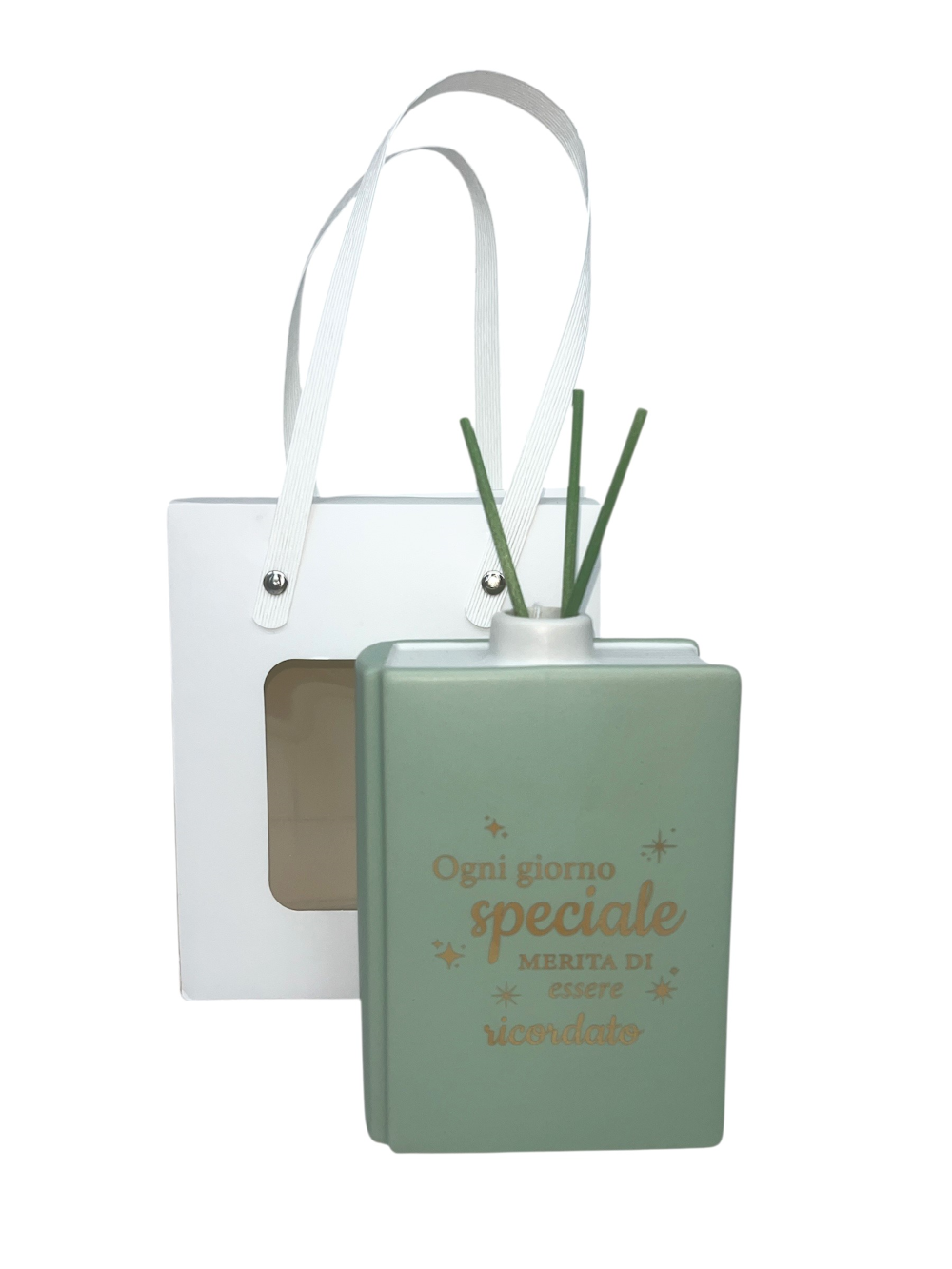 Pagine della Felicità: diffusore di profumo Libro, verde