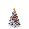 Albero di Natale con carillon, argento e smalto colorato, cm 21 di altezza