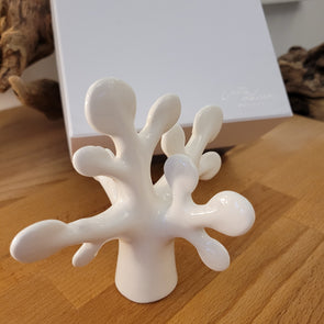 Albero della vita 3D in porcellana bianca