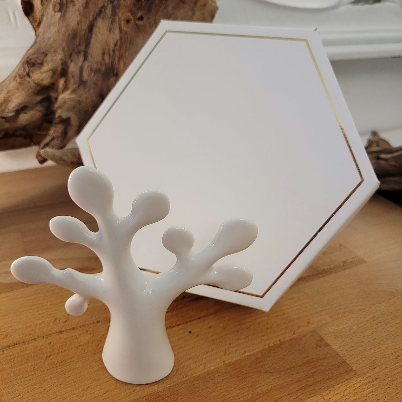 Albero della vita in porcellana bianca lucida