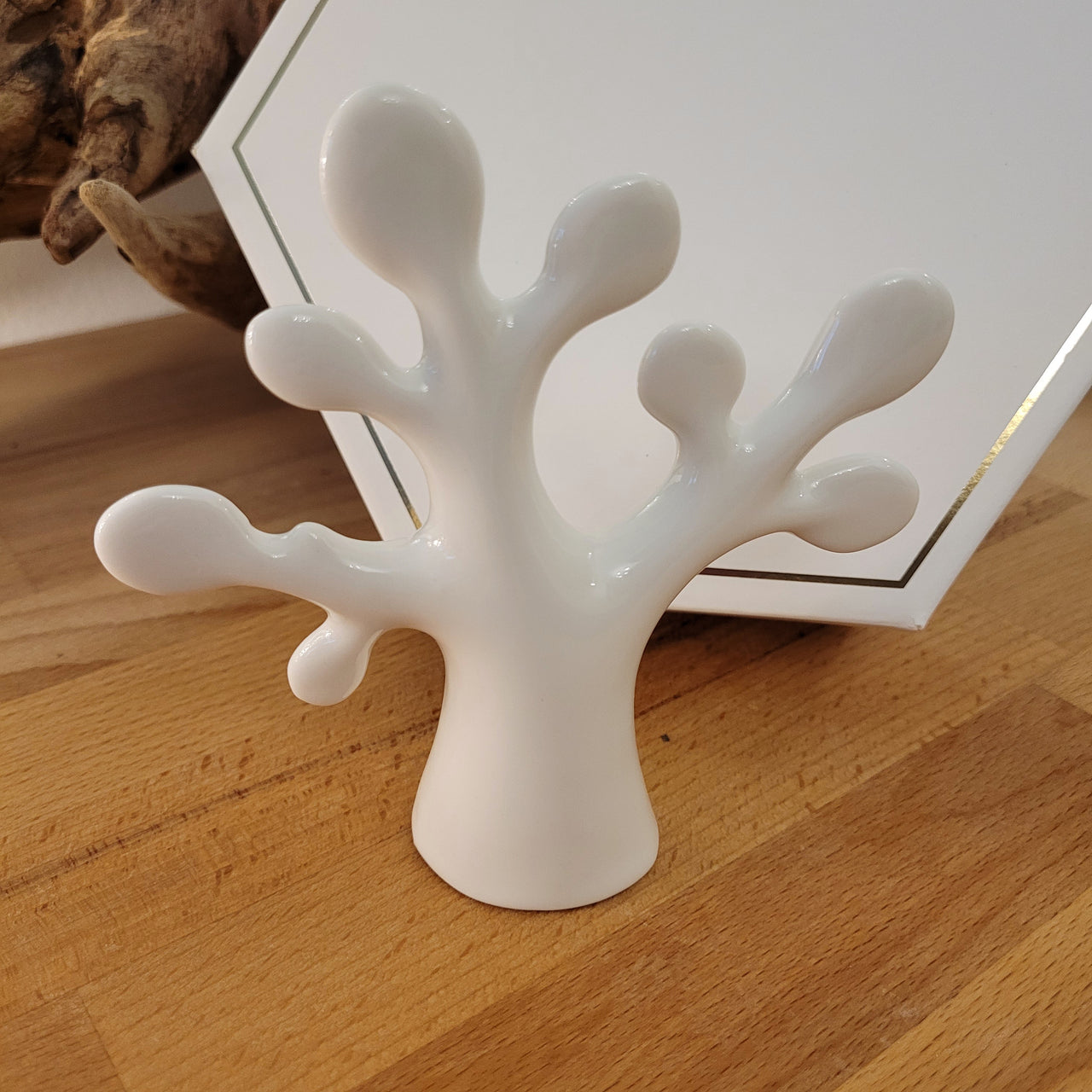 Albero della vita in porcellana bianca lucida