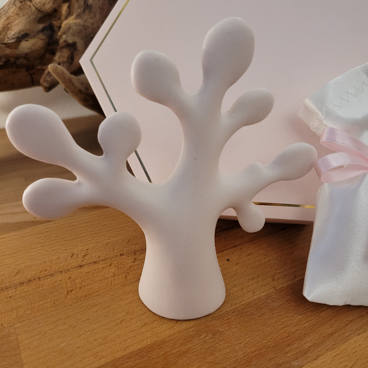 Albero della vita in porcellana rosa satinata