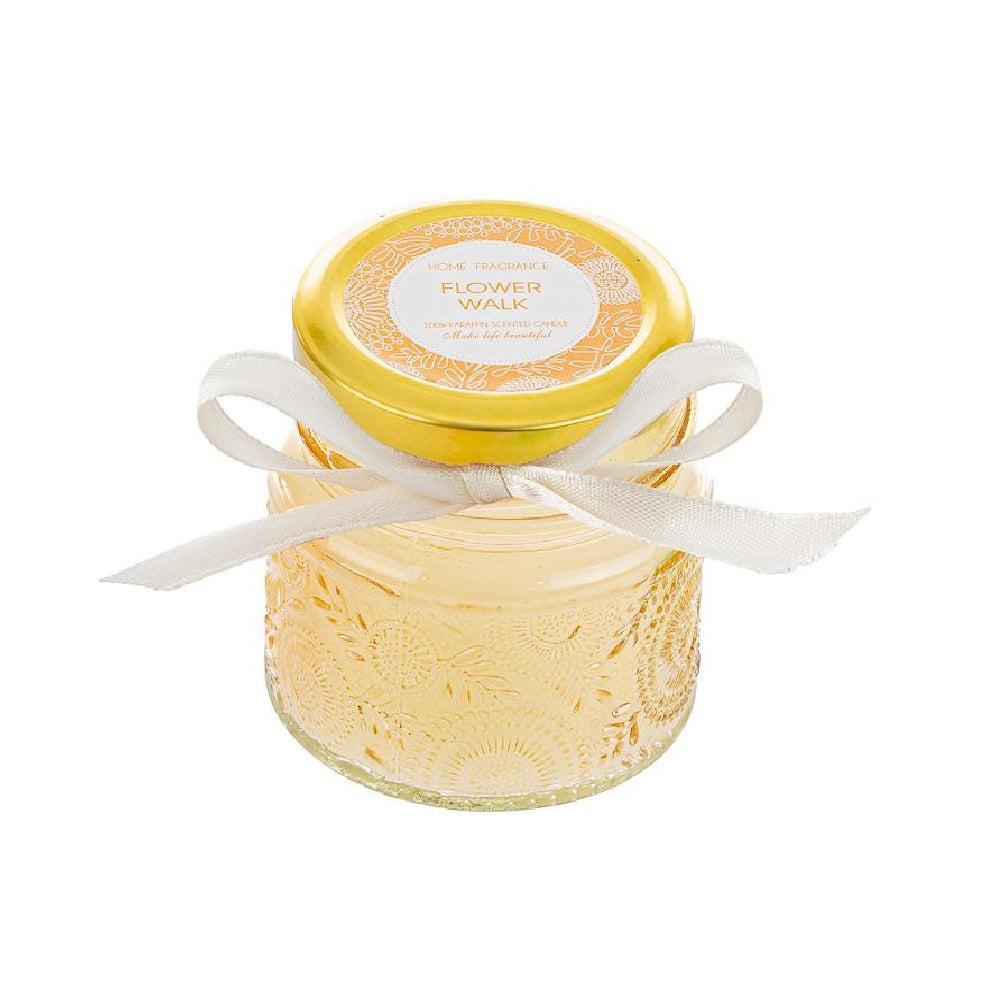 Bomboniera candela profumata in barattolino di vetro ambra, 2 misure