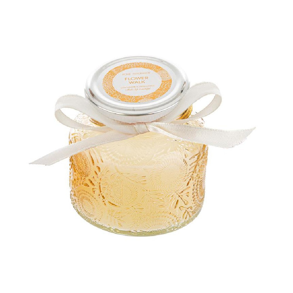 Bomboniera candela profumata in barattolino di vetro ambra, 2 misure