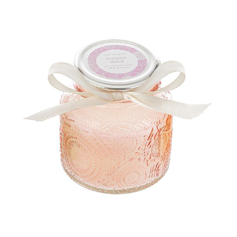 Bomboniera candela profumata in barattolino di vetro rosa, 2 misure