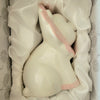 Leoncino salvadanaio in porcellana bianca e rosa
