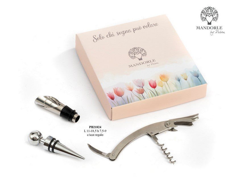 Bomboniera matrimonio 2026: set 3 utensili per vino