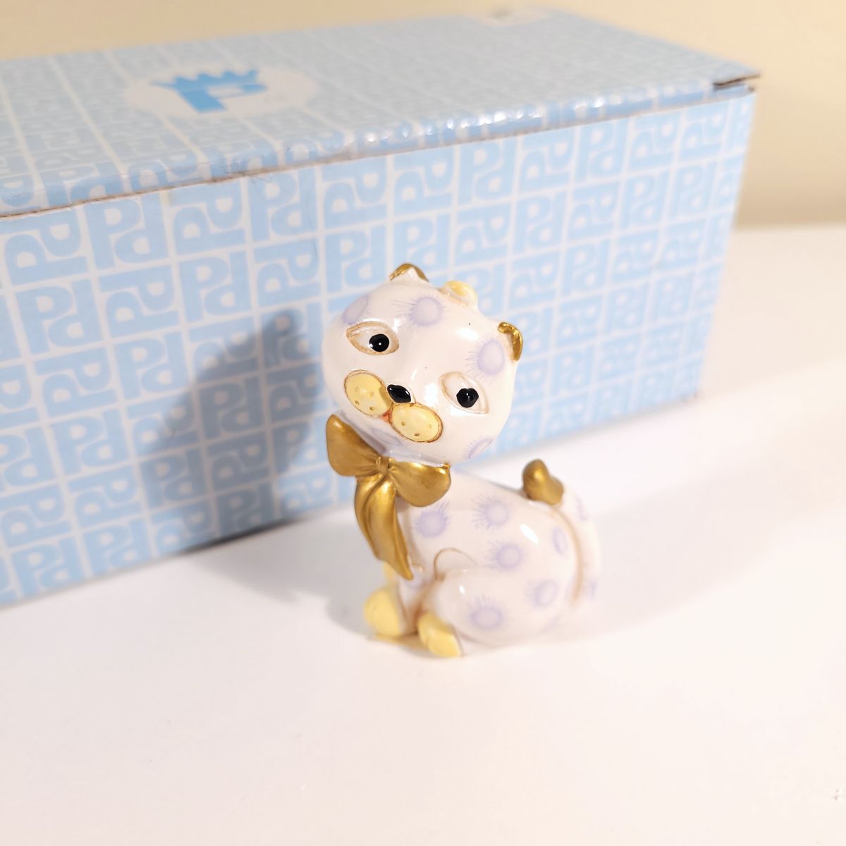 STOCK OFFERTA: Bomboniera gattino bianco e azzurro, 60 pezzi