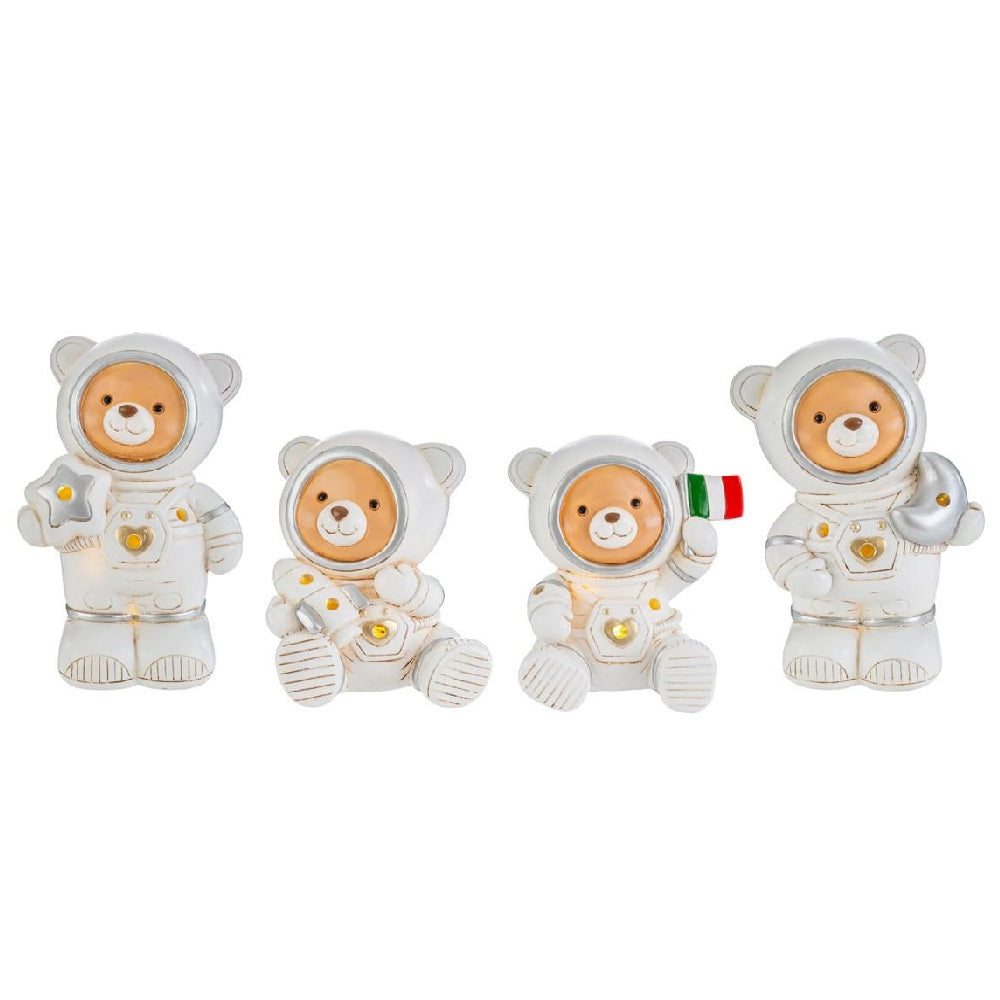 Astronauta in resina con LED, h 12,5cm