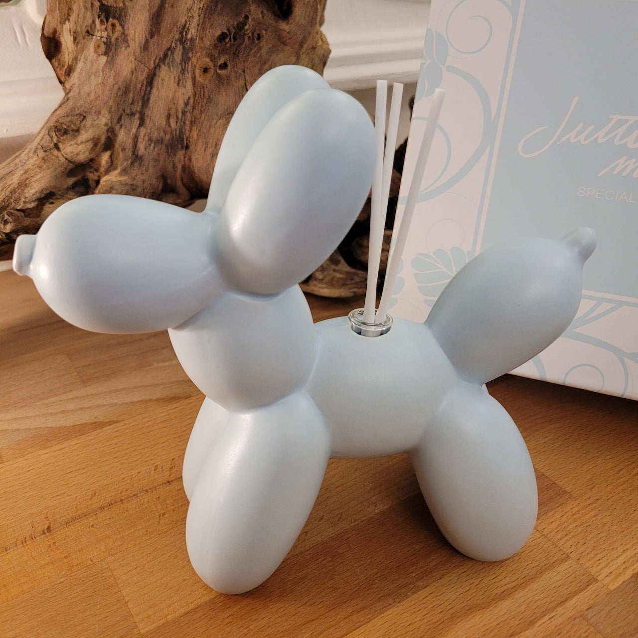 Cagnolino palloncino profumatore in porcellana azzurra satinata