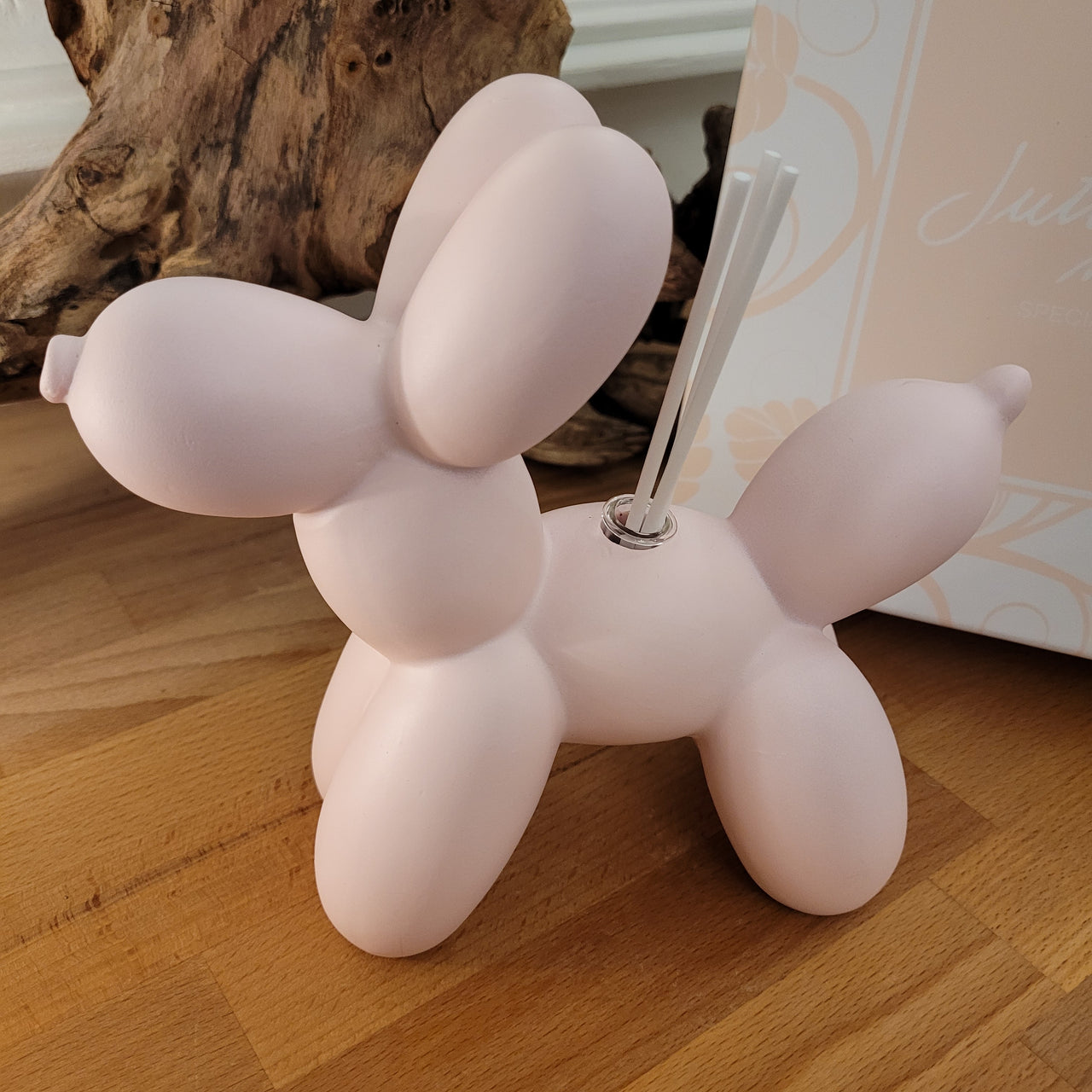 Cagnolino palloncino profumatore in porcellana rosa satinata