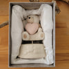 Carillon orsetto con cuore in porcellana bianca e rosa