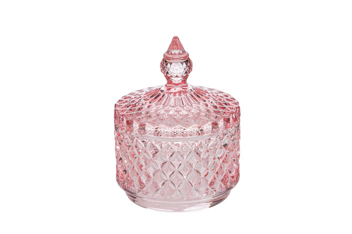 Bomboniere Doroty: cofanetti-scatole in vetro rosa, 3 misure