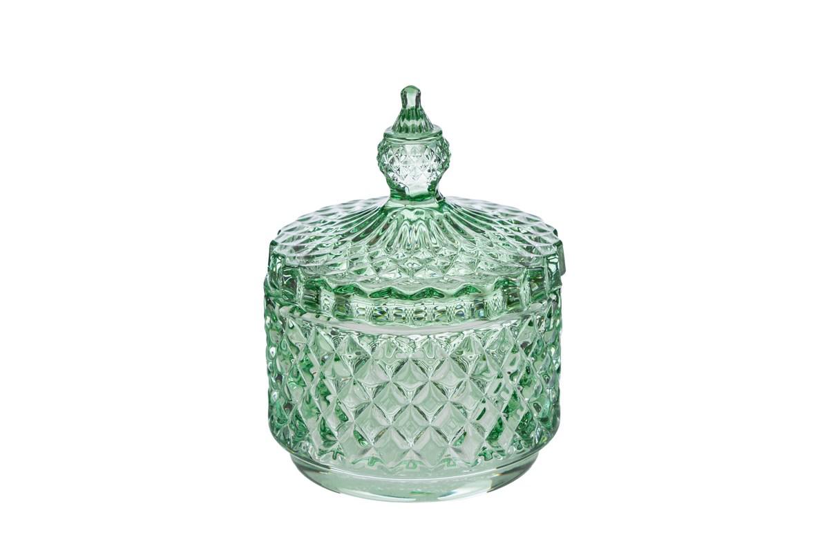 Bomboniere Doroty: cofanetti-scatole in vetro verde, 3 misure