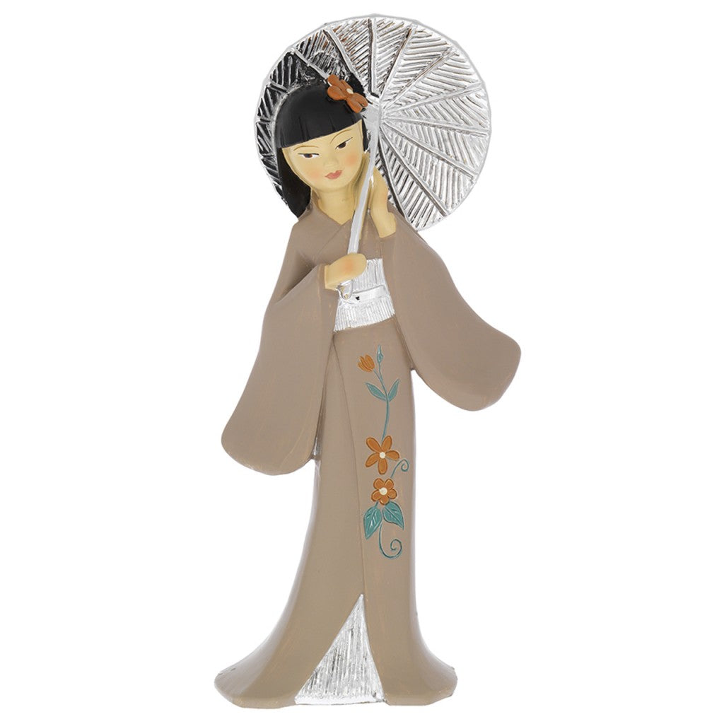 Geisha in piedi con ombrellino, bomboniera Bagutta