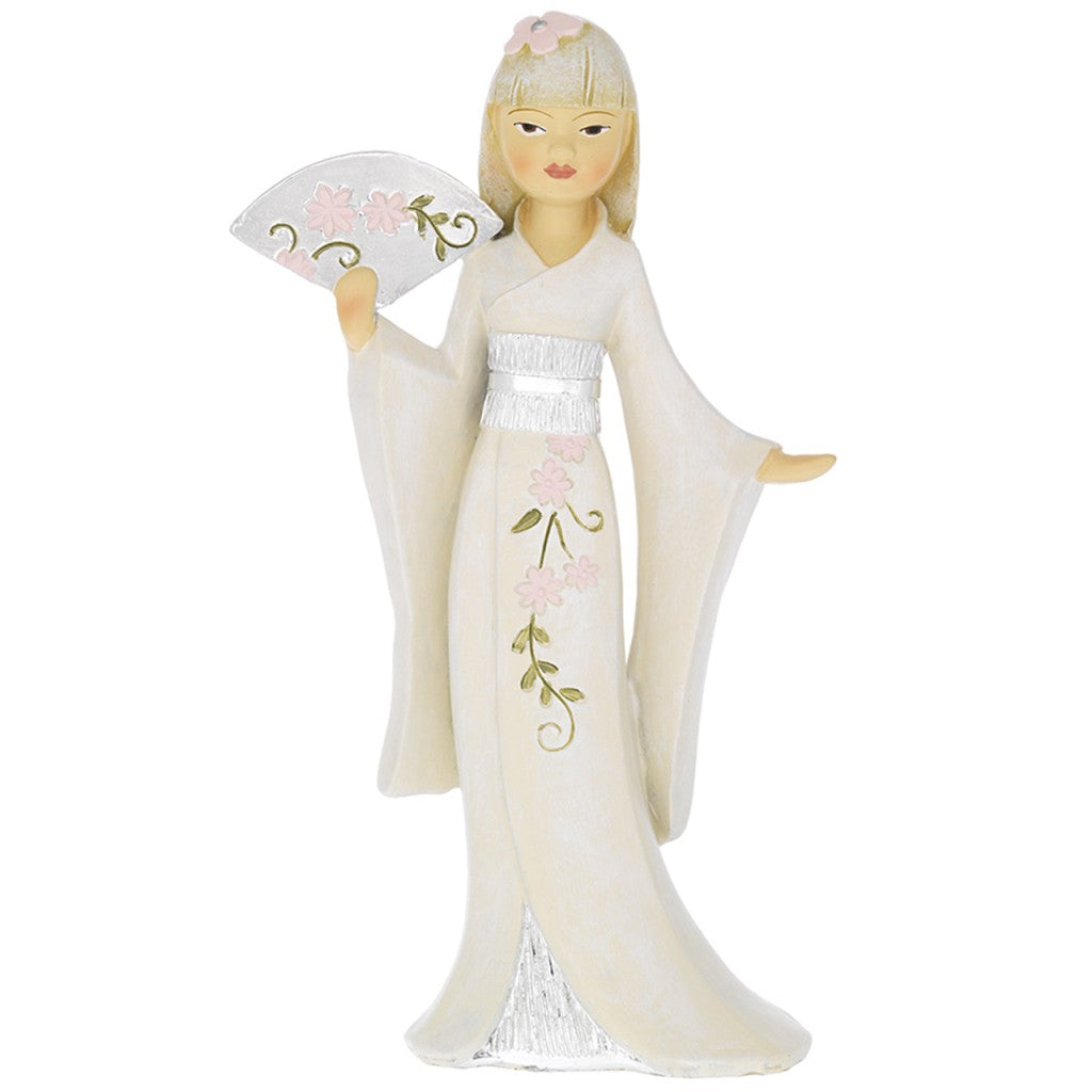 Geisha in piedi con ventaglio, bomboniera Bagutta