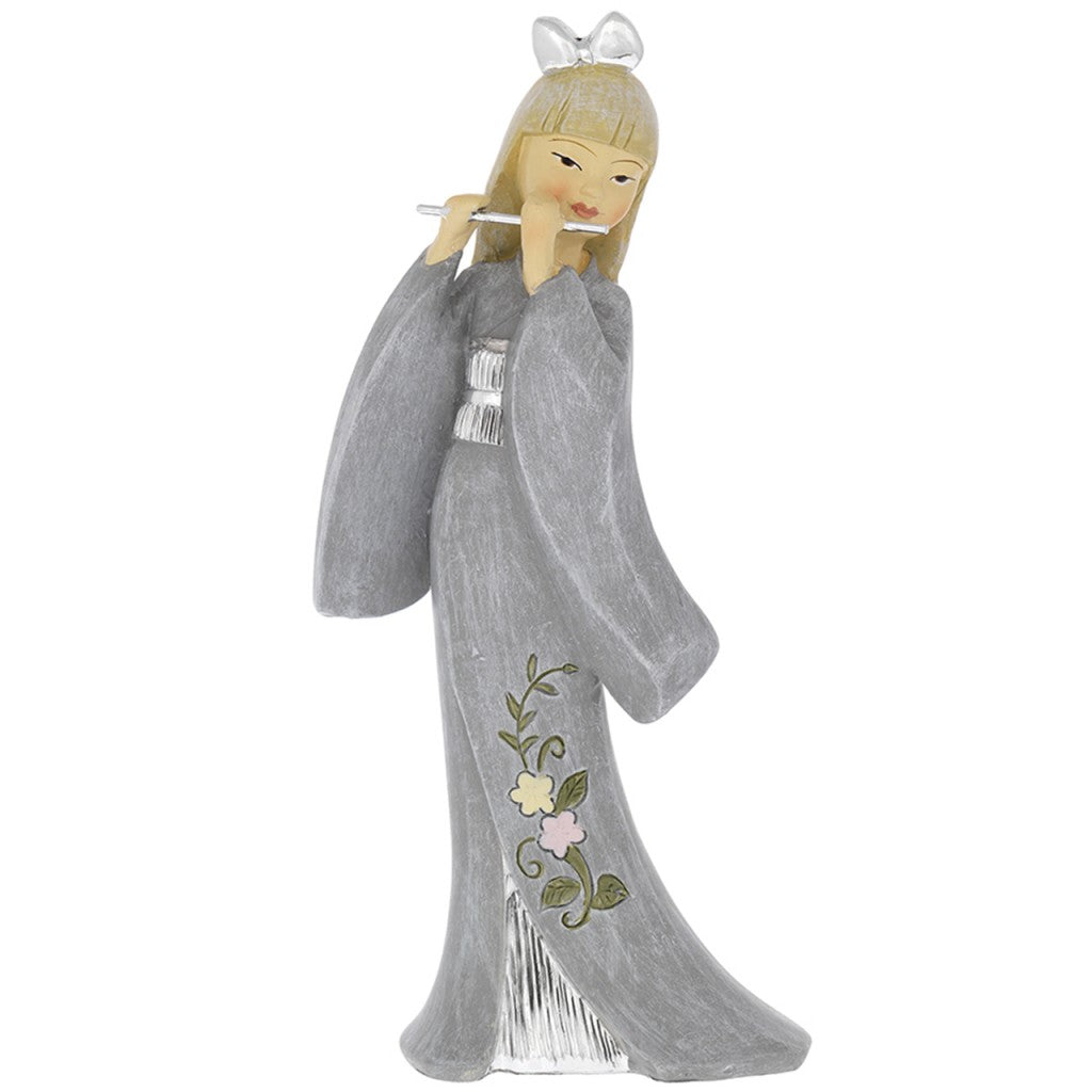 Geisha in piedi con flauto, bomboniera Bagutta