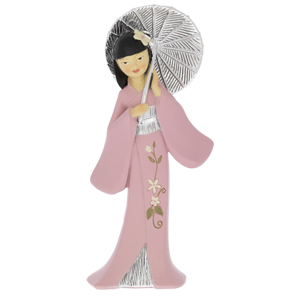 Geisha in piedi con ombrellino, bomboniera Bagutta