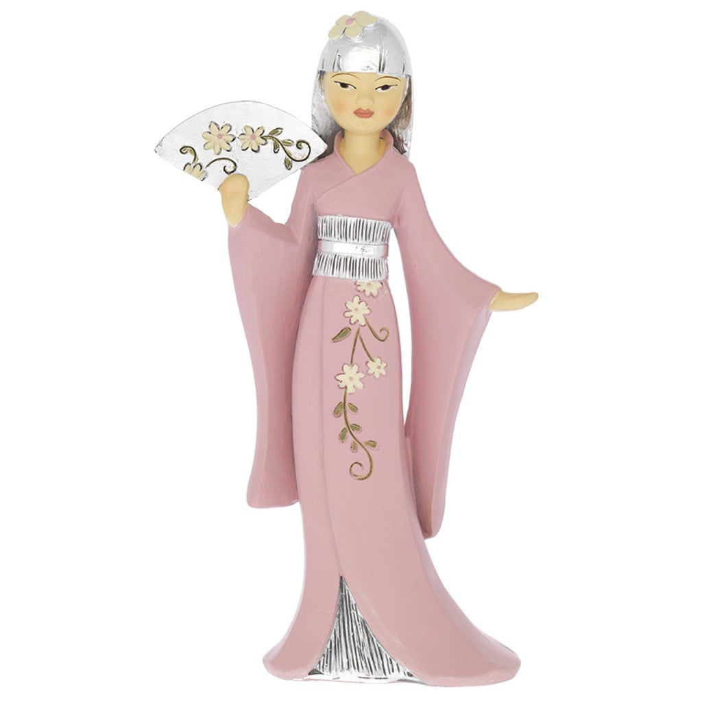 Geisha in piedi con ventaglio, bomboniera Bagutta