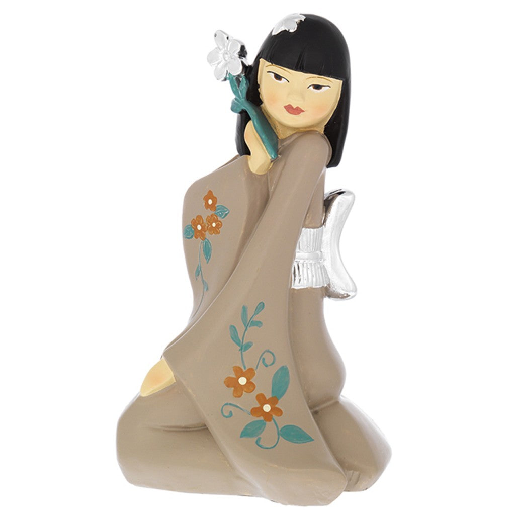 Geisha seduta con fiore, bomboniera Bagutta