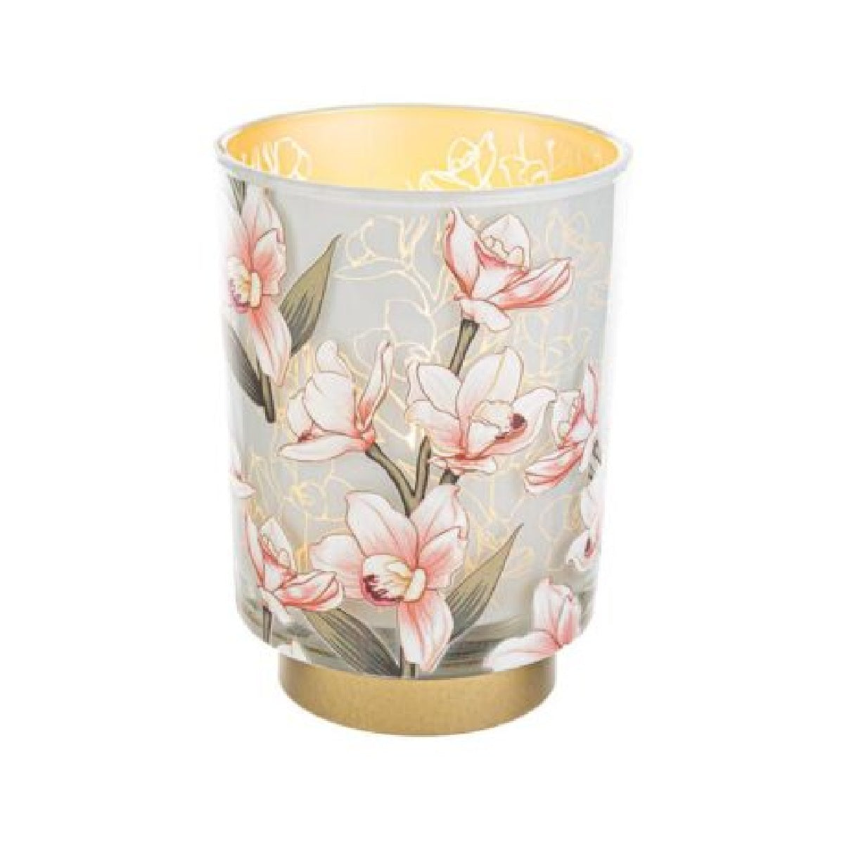 Lampada a LED in vetro fiorato