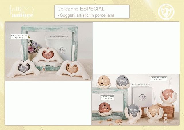 Especial: bomboniera 2026 profumatore sfera in porcellana con cuoricini e LED