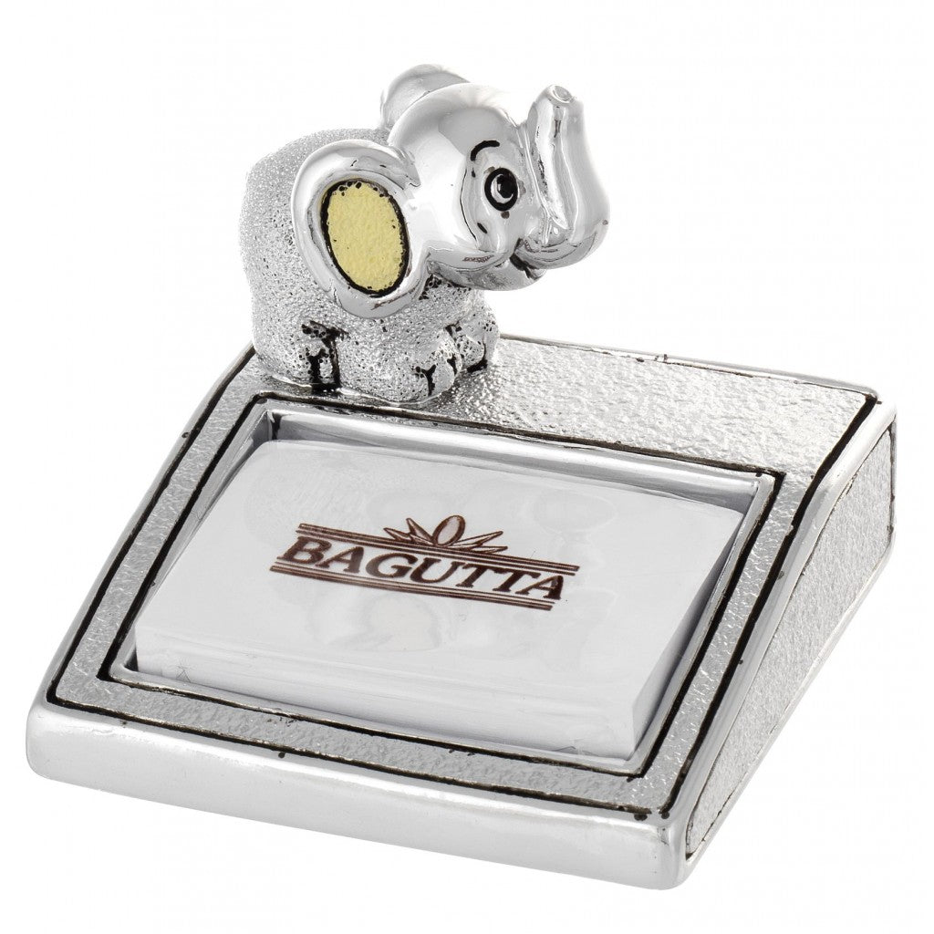 Porta post-it argentato con elefantino