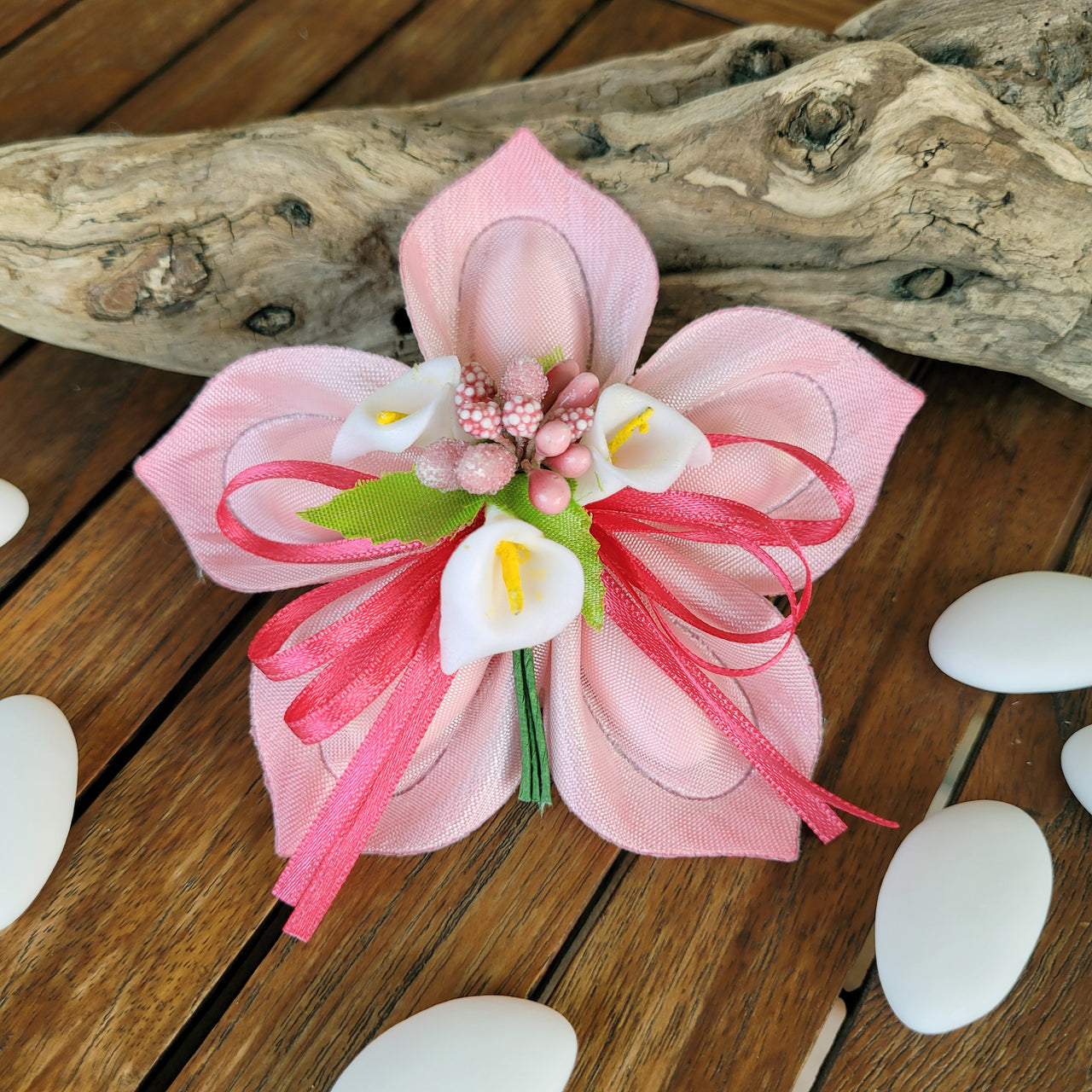 Coccarda porta confetti Narciso fucsia