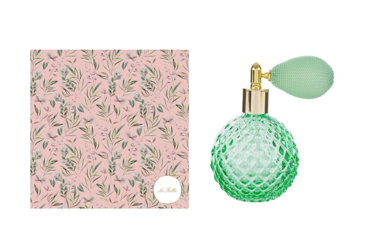 Portaprofumo spray tondo in vetro verde, 100 ml