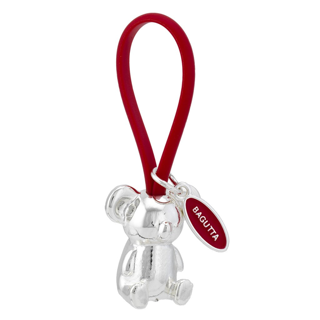 Koala portachiavi argentato cordino in silicone