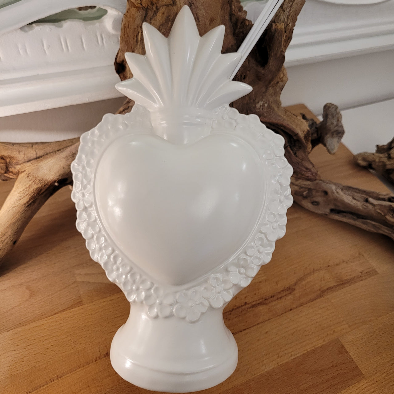 Sacro Cuore profumatore bianco grande