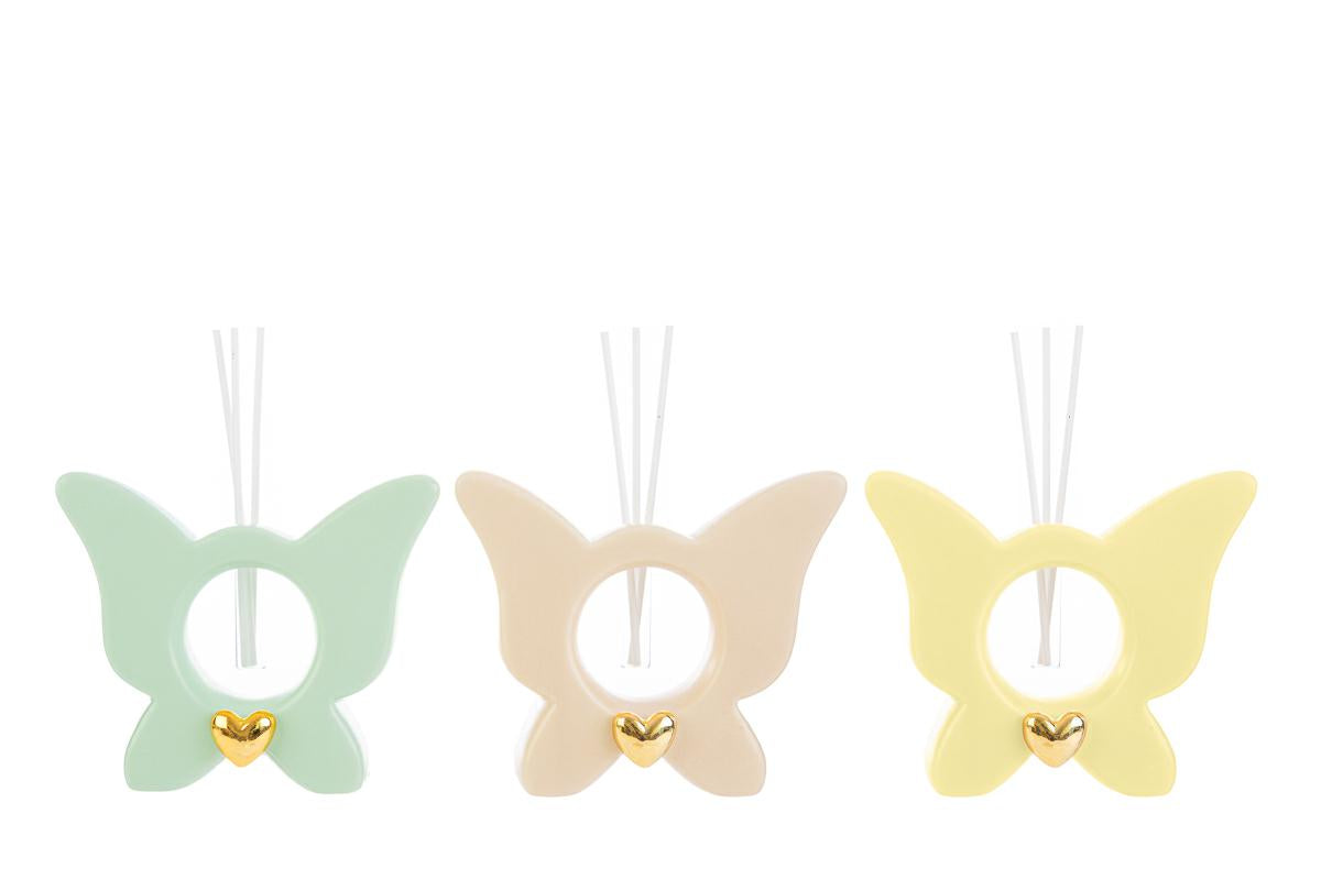 Bomboniera profumatore farfalla con cuoricino dorato