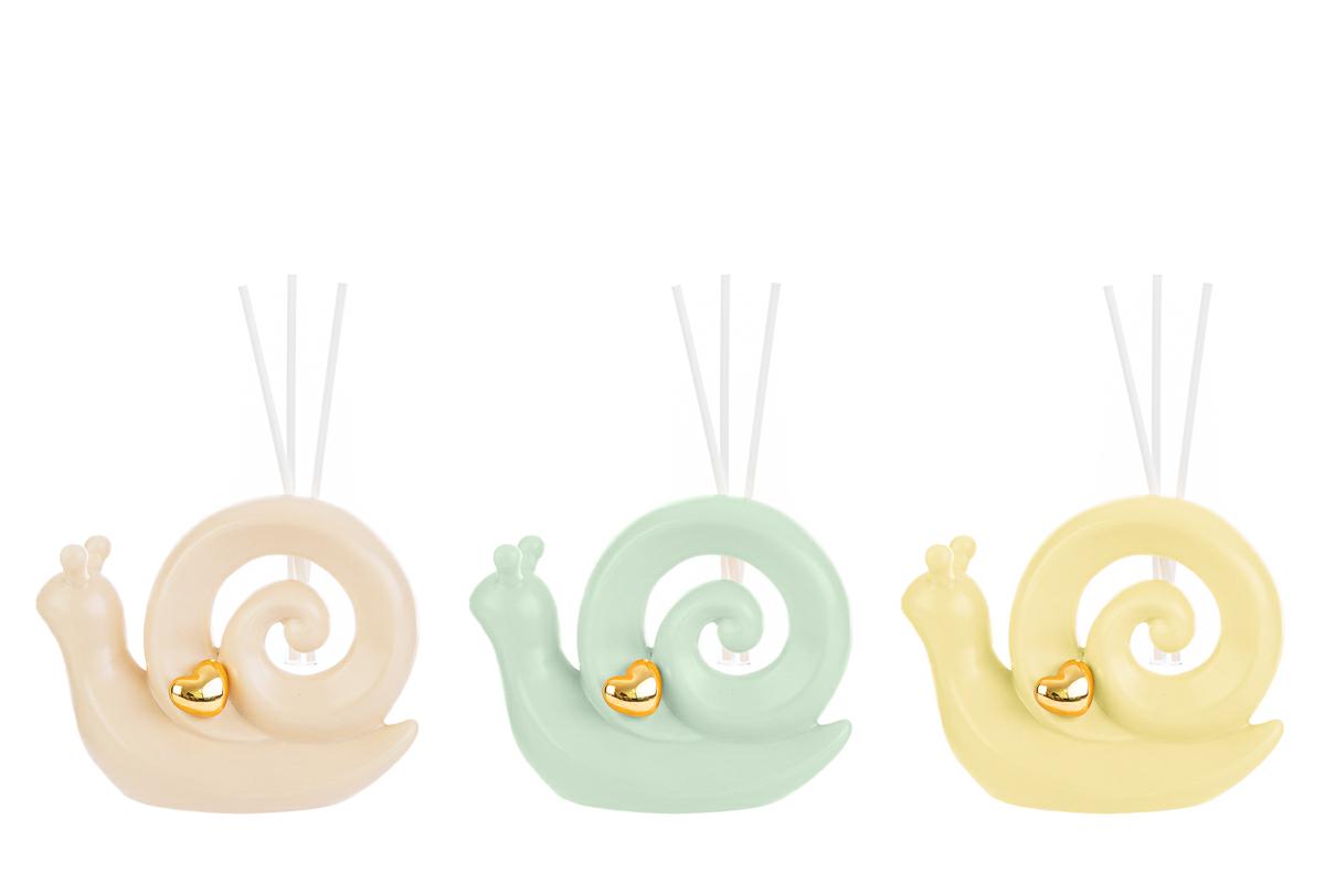 Bomboniera profumatore lumaca con cuoricino dorato