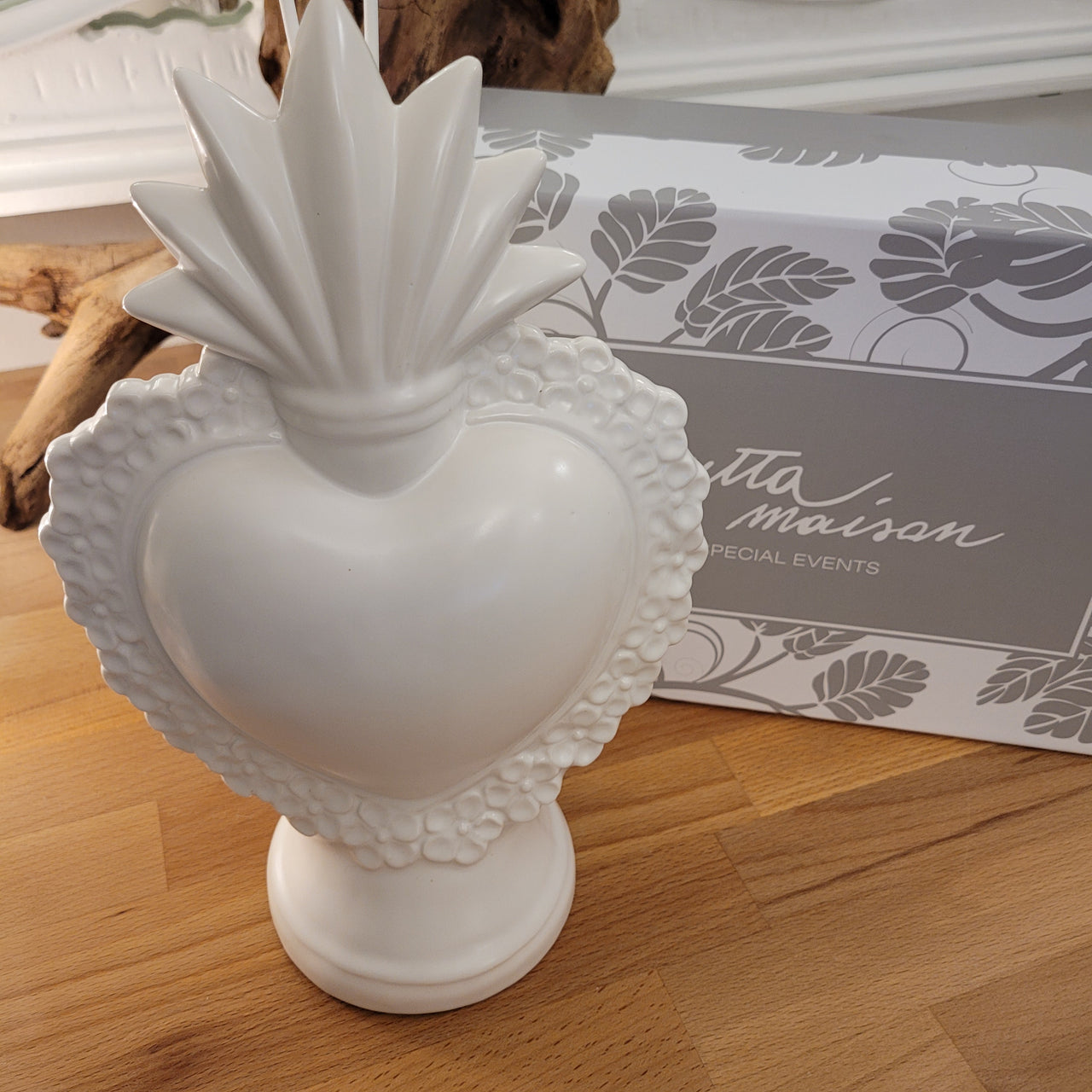 Sacro Cuore profumatore bianco grande