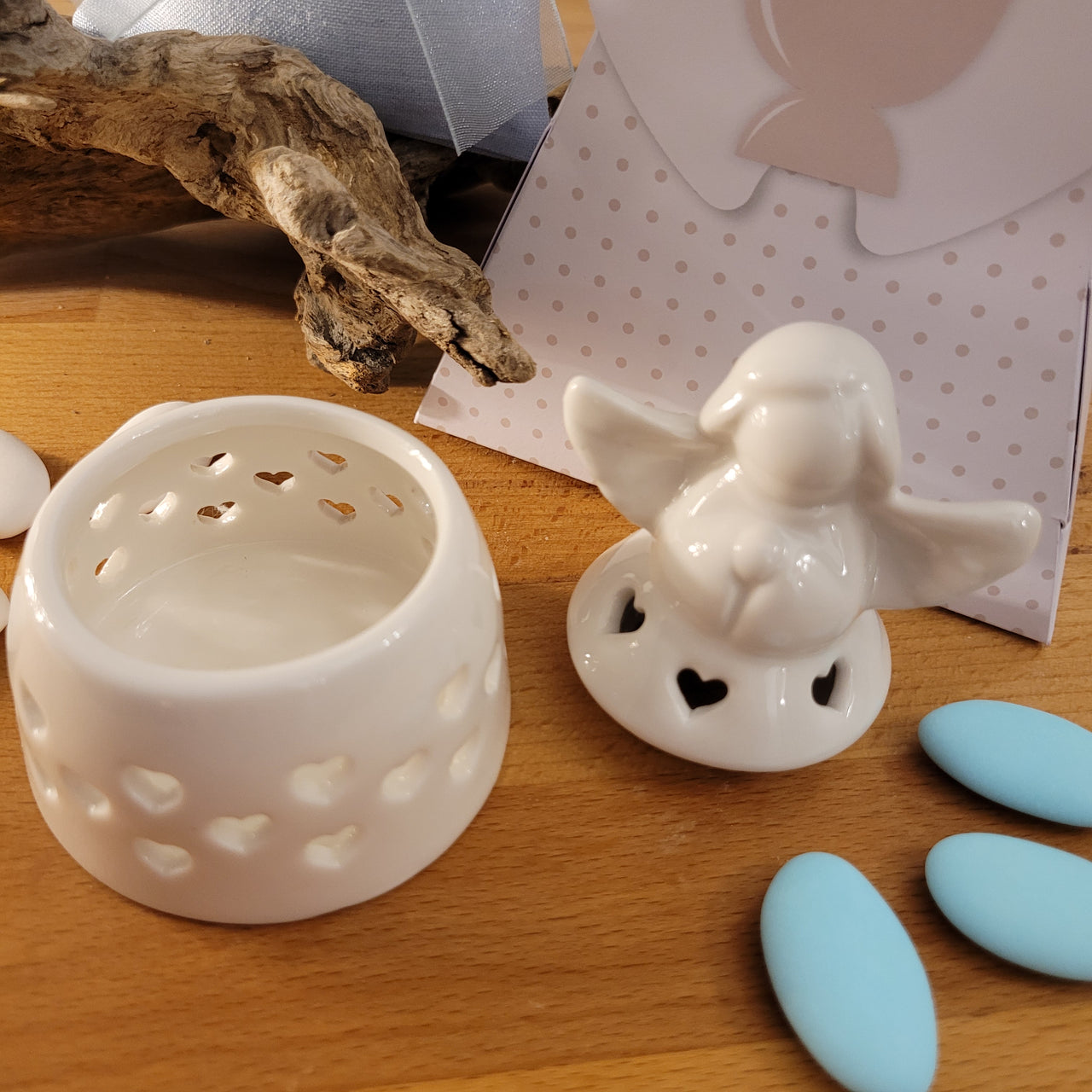 STOCK OFFERTA: Cofanetto Angelo in porcellana bianca, 60pz