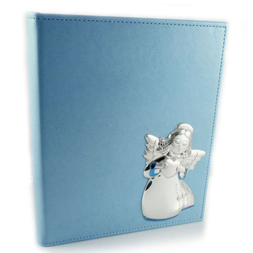 Album foto azzurro o rosa con angelo argento