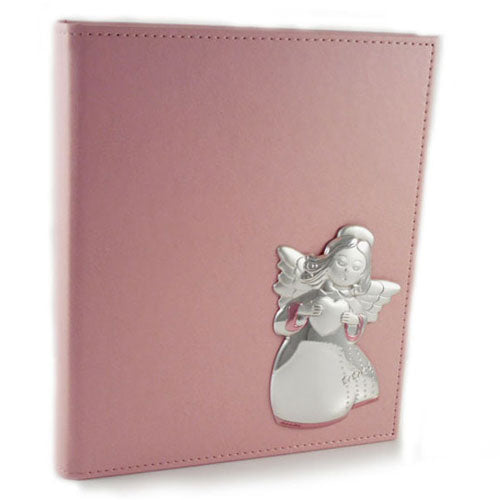 Album foto azzurro o rosa con angelo argento