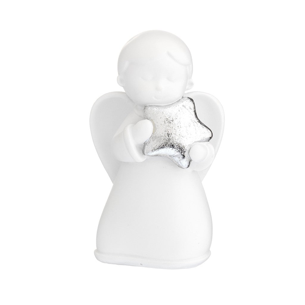 Angelo bianco con stella argento