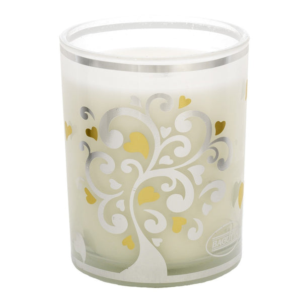 Candela aromatica alla vaniglia decorazione bianco-oro