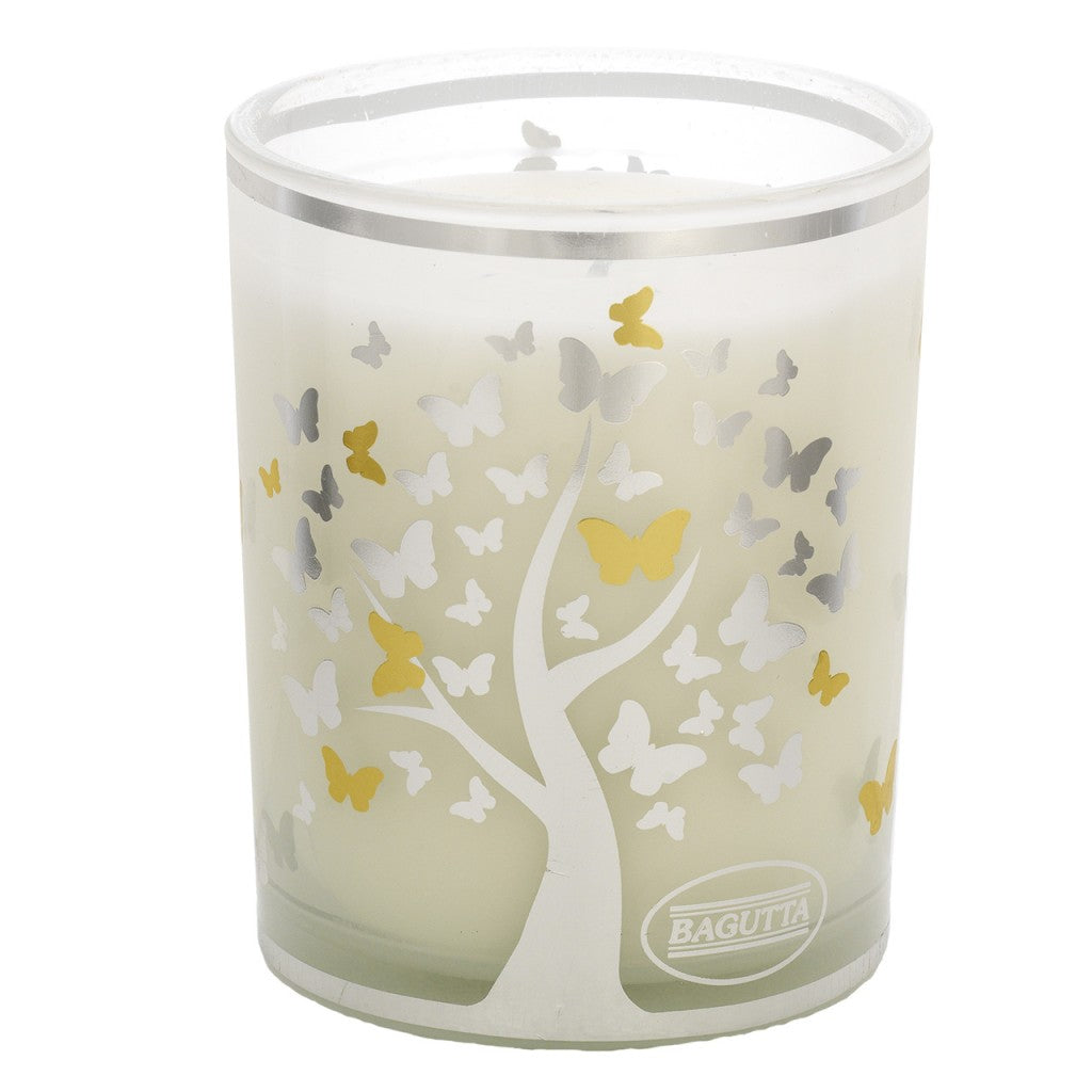 Candela aromatica alla vaniglia decorazione bianco-oro