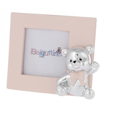 Cornice portafoto rosa Baguttino con orsetto