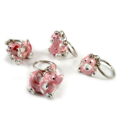 STOCK OFFERTA: Portachiavi animaletti rosa e argento, 60 pz