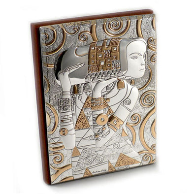 Quadretto L'Attesa di Klimt argento e oro