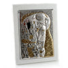 Quadretto bianco Bacio di Klimt argento e oro