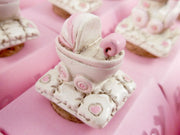 bomboniera tappo resina rosa carrozzina