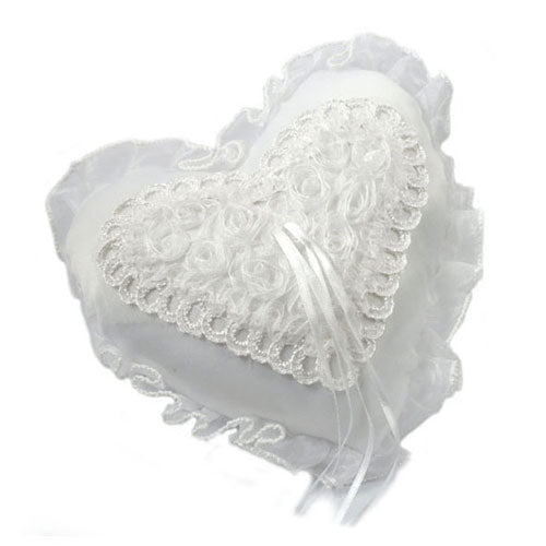 Cuscino per fedi cuore bianco