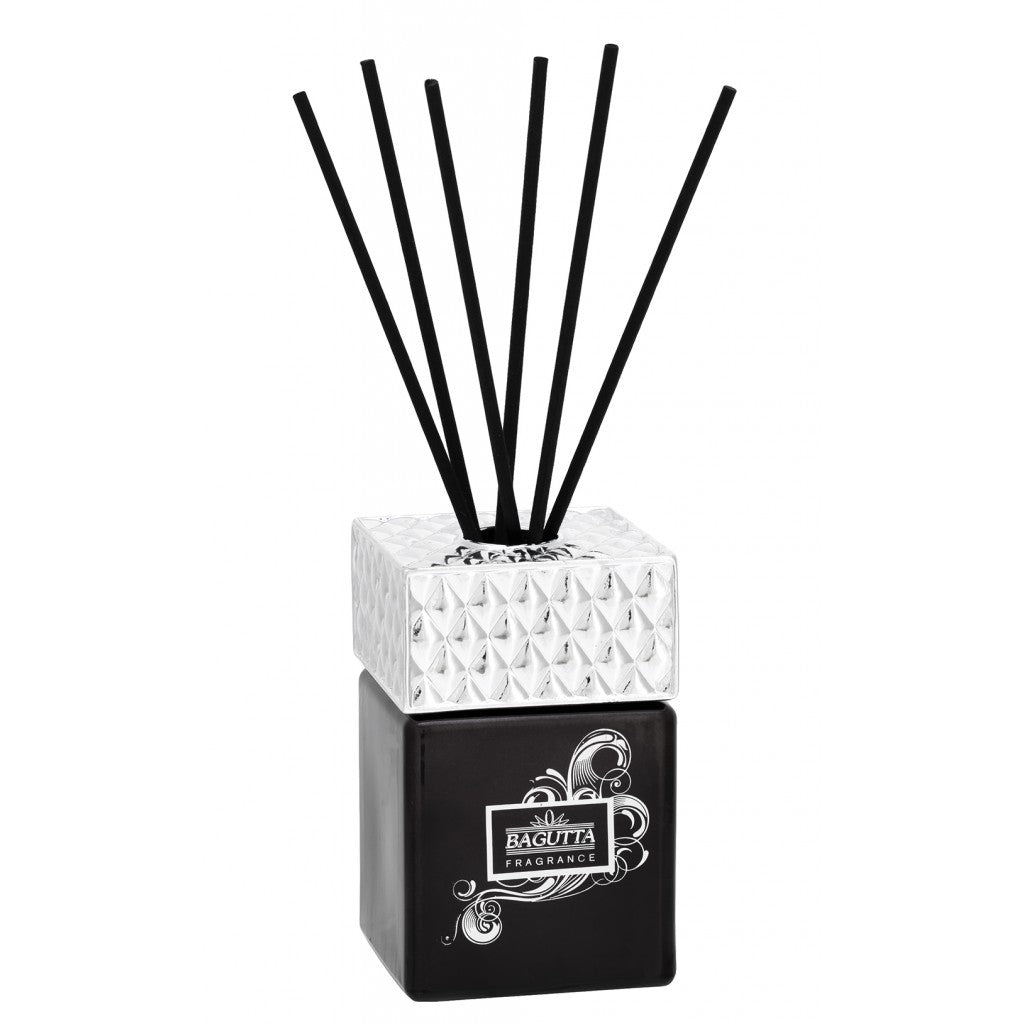 Diffusore cubo in vetro e tappo argentato, 2 colori